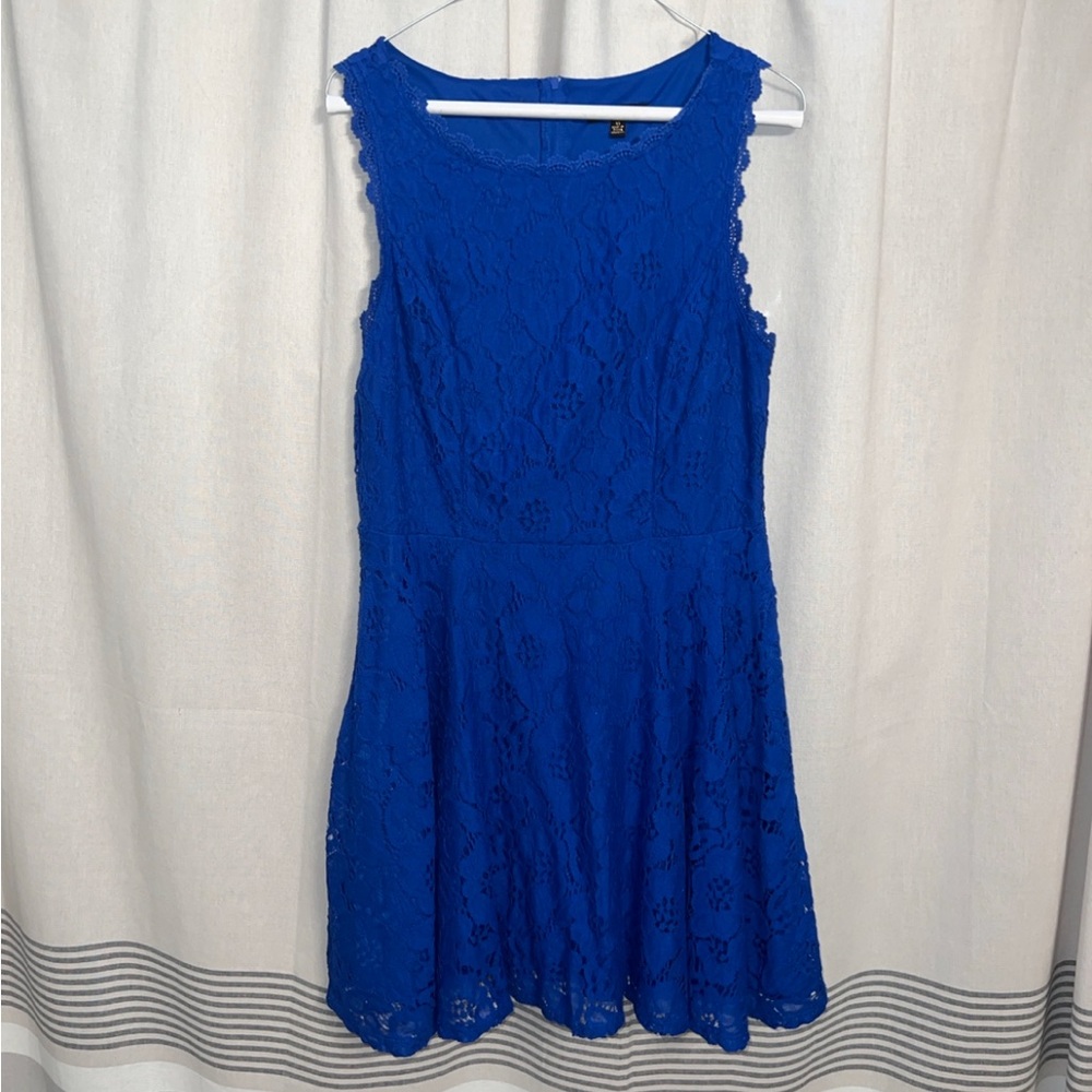City Studio Royal Blue Lace Fit & Flare Dress Size 13